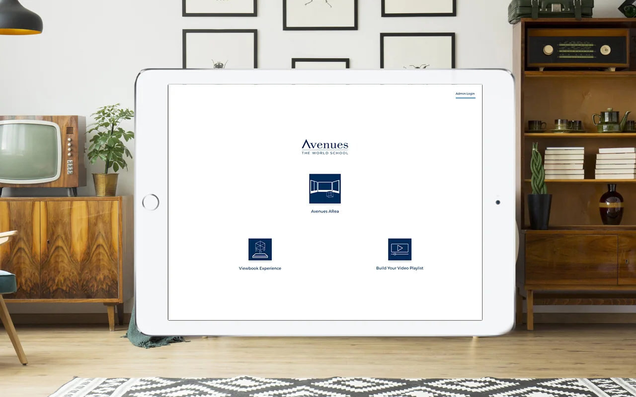 ARea main menu design in a shared exhibition space