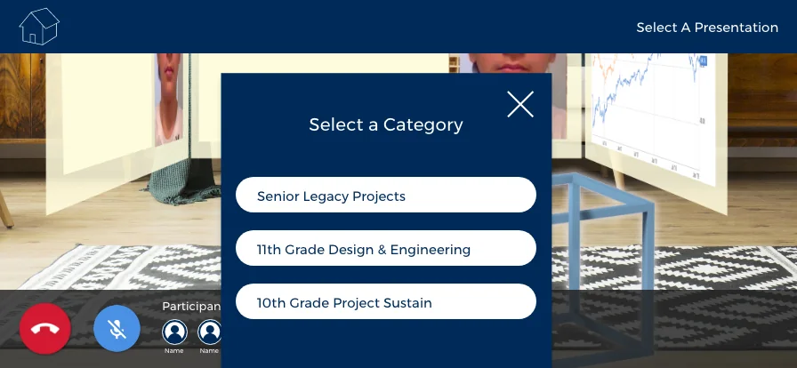 ARea phone interface design with category selection and voice controls