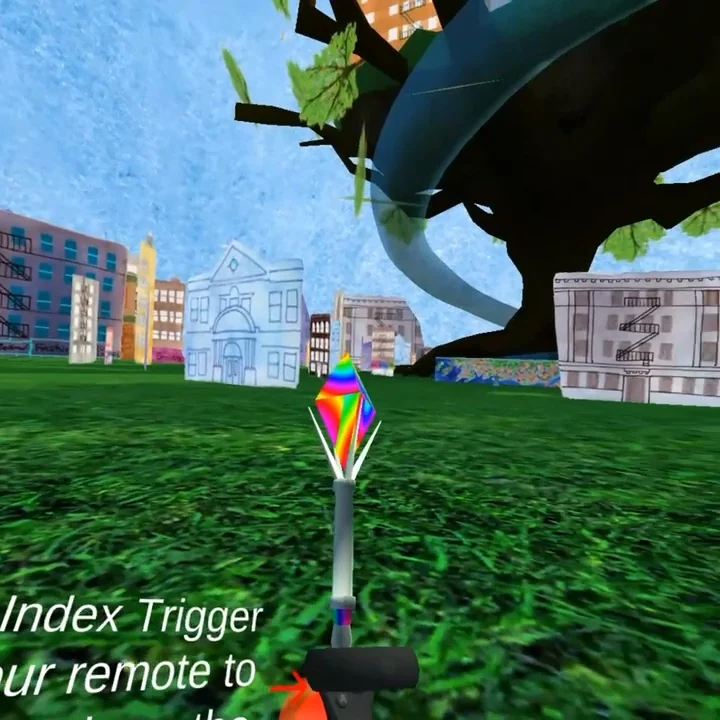A colorful wand inside the Borough of Rivers virtual world