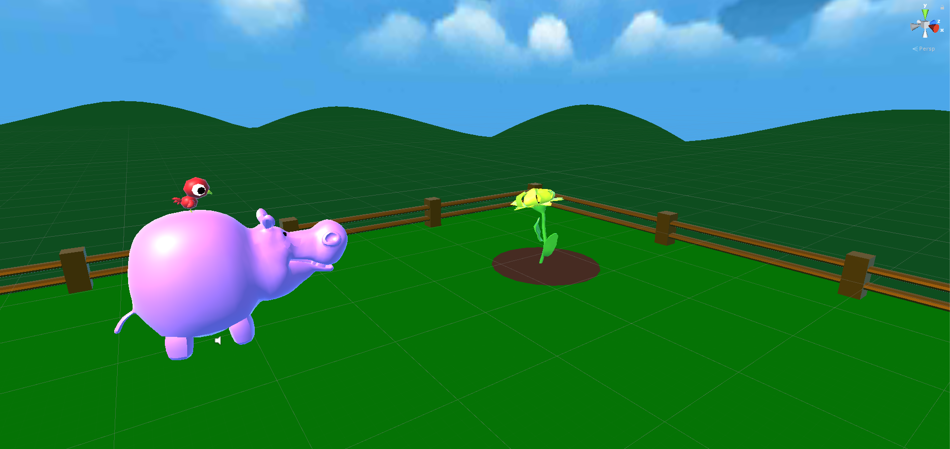Elephant's Garden gameplay scene with the elephant, a bird, and a growing flower