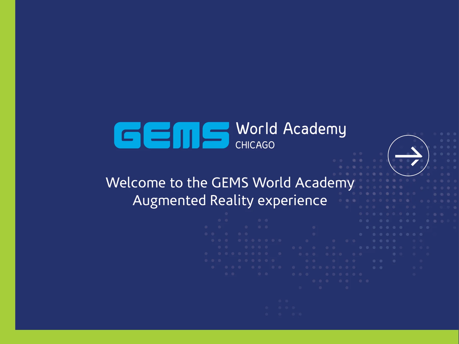 GEMS AR welcome screen
