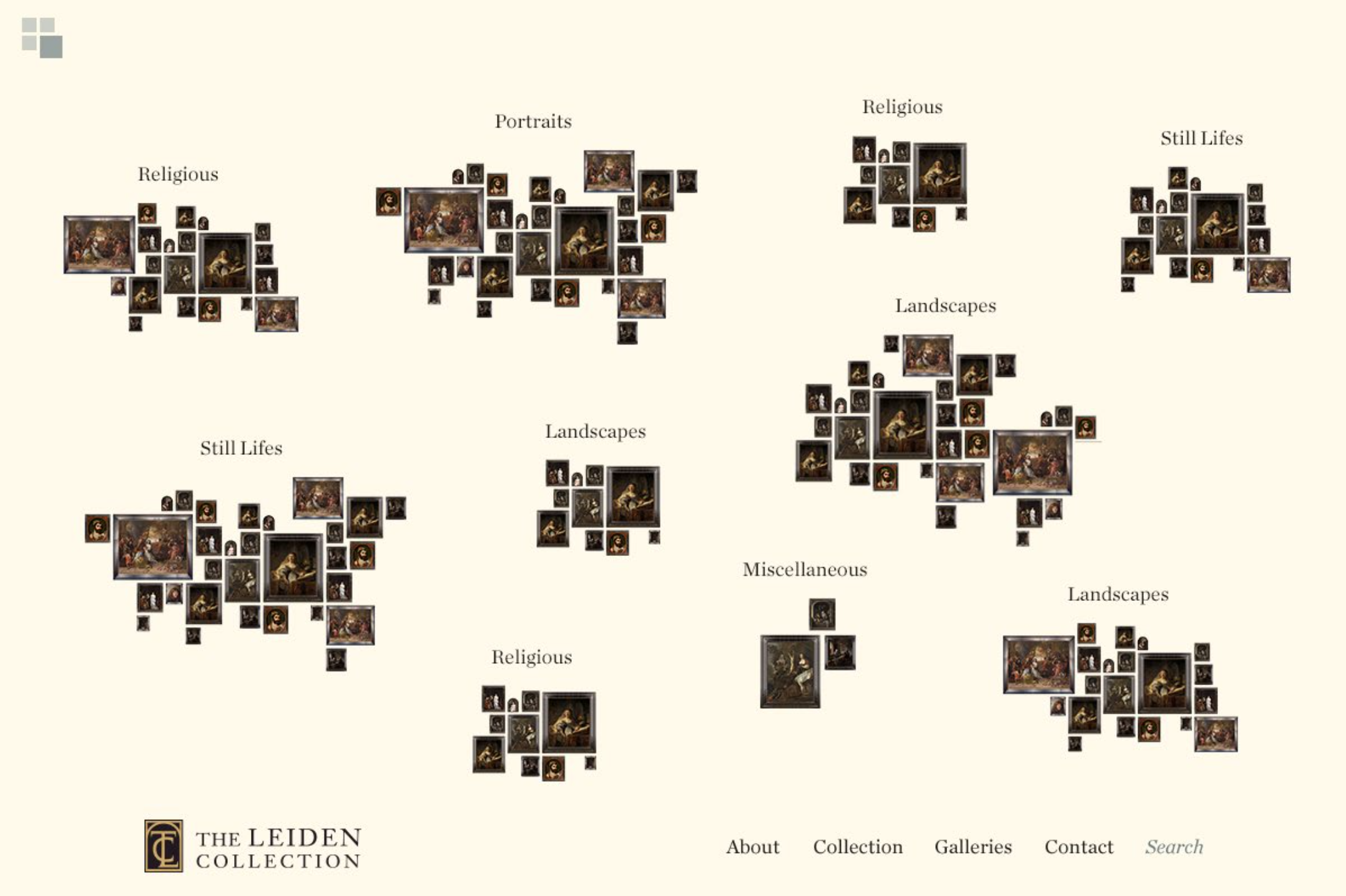 The Leiden Collection interactive groupings interface