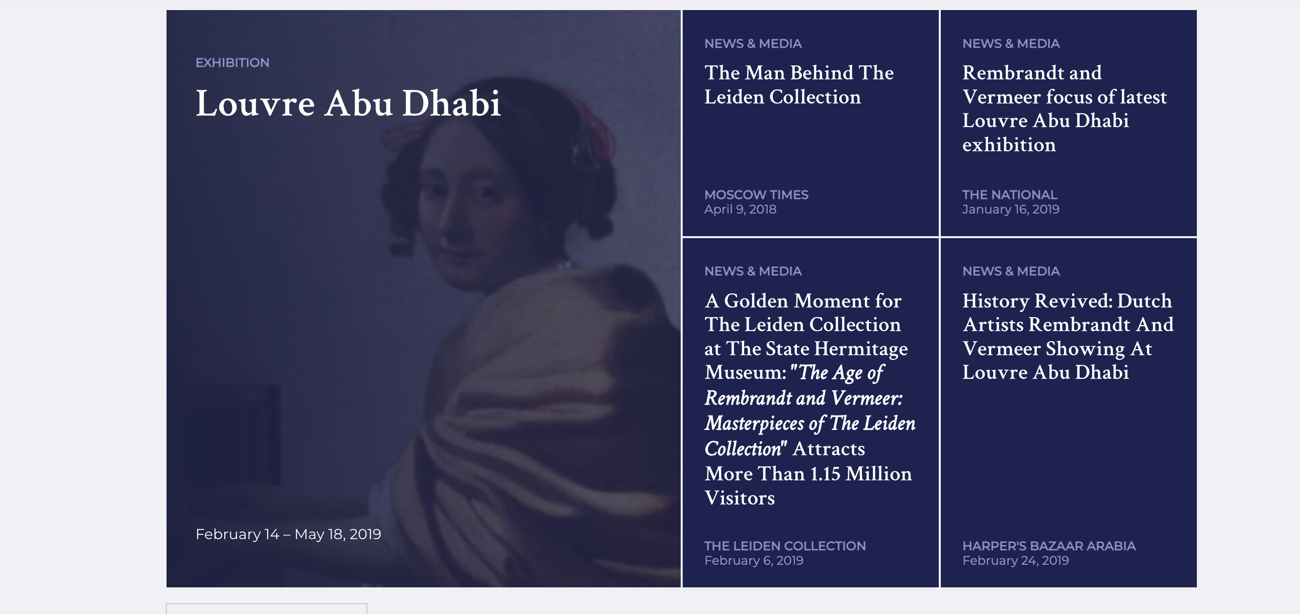 The Leiden Collection website interface